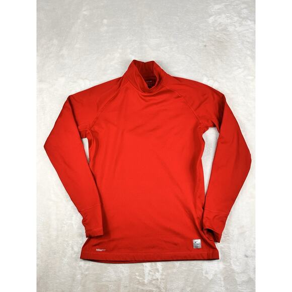 Nike Shirt Men L Fitted Pro Combat Mock Neck Dri Fit Compression Pullover Gym - Picture 1 of 10